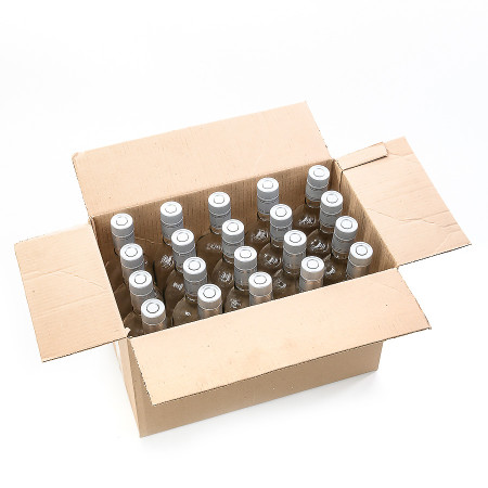 20 бутылок "Фляжка" 0,5 л с пробками гуала в коробке в Екатеринбурге