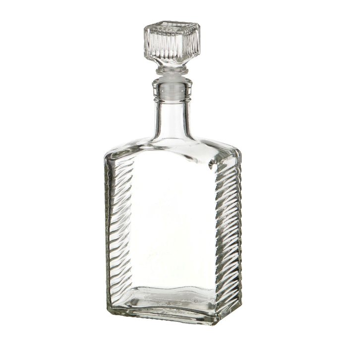 Бутылка (штоф) "Кристалл" стеклянная 0,5 литра с пробкой  в Екатеринбурге